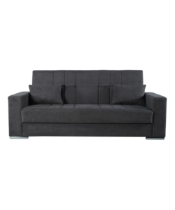 DIVANO LETTO "PADOVA" 3 POSTI TESSUTO GRIGIO, 230X93X97 CM